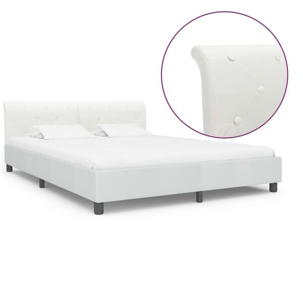 vidaXL Sängram vit konstläder 180x200 cm Vit