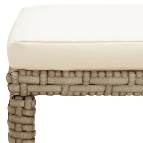 vidaXL Trädgårdspallar 4 st med dynor konstrotting beige Beige