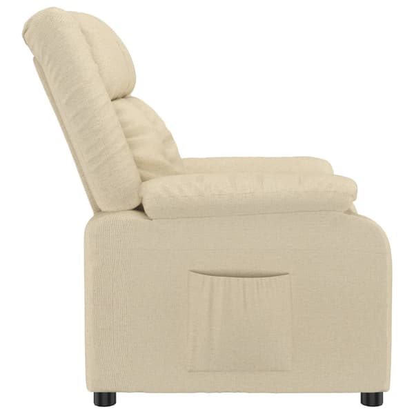 vidaXL Reclinerfåtölj gräddvit tyg Kräm