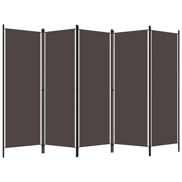vidaXL Rumsavdelare 5 paneler brun 250x180 cm Brun