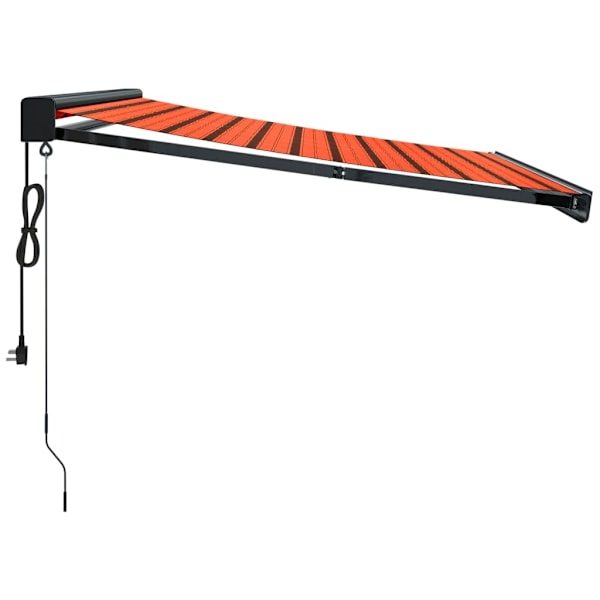 vidaXL Markis infällbar orange och brun 3,5x2,5 m tyg&aluminium Flerfärgsdesign