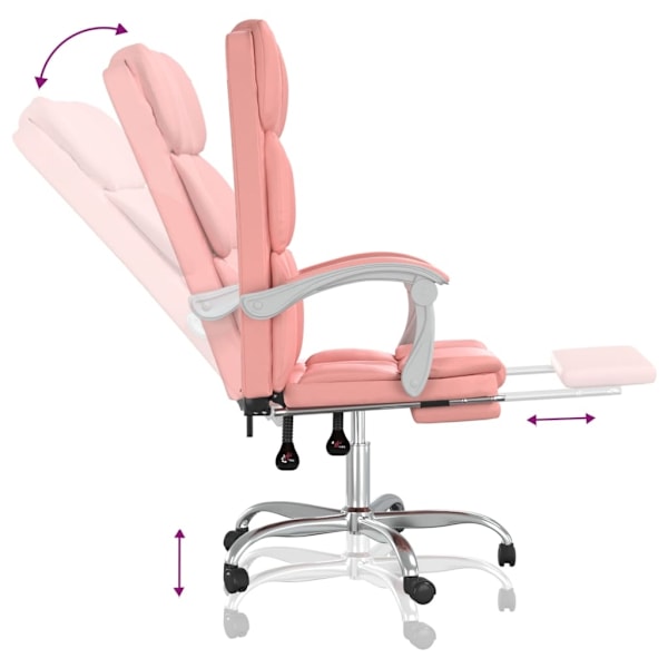 vidaXL Kontorsstol rosa konstläder Rosa