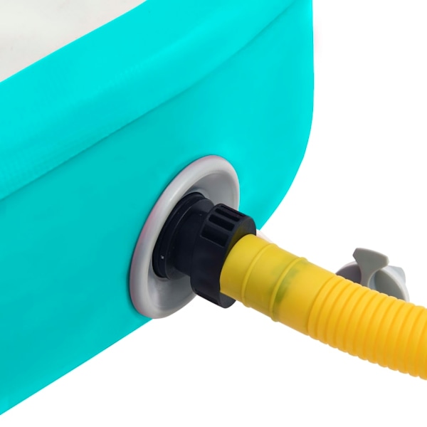 vidaXL Uppblåsbar gymnastikmatta med pump 600x100x20 cm PVC grön Grön