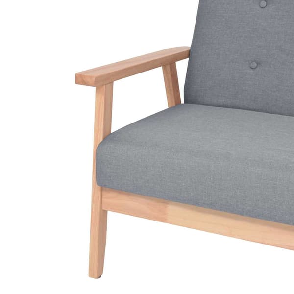 vidaXL Soffa + fotölj i trä med retrodesign grå grå
