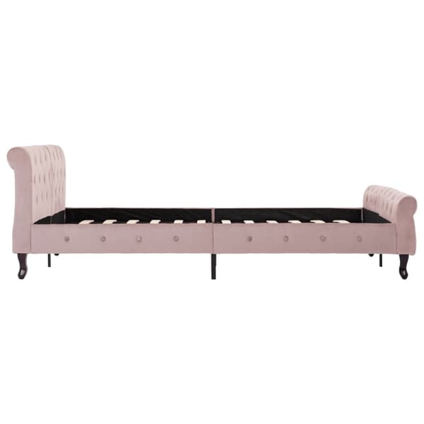 vidaXL Sängram rosa sammet 140x200 cm Rosa