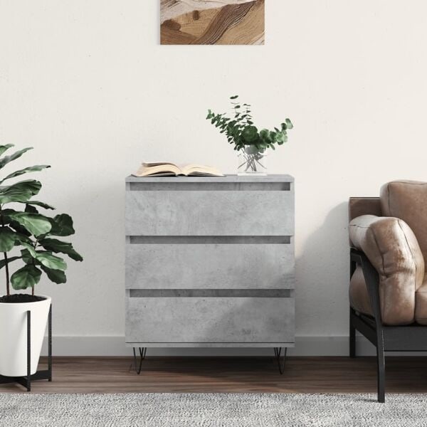 vidaXL Byrå betonggrå 60x35x70 cm konstruerat trä Grå