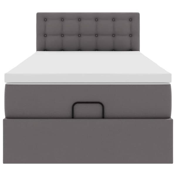 vidaXL Ottoman sängram med madrass grå 80x200 cm konstläder Grå