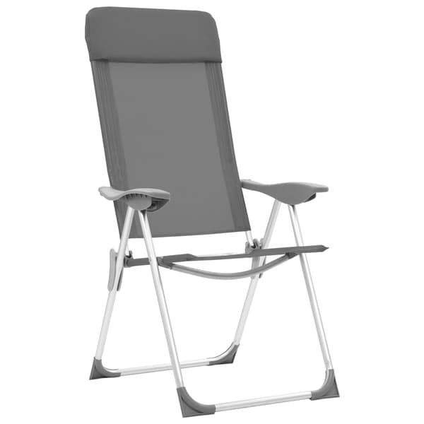 vidaXL Hopfällbara campingstolar 4 st aluminium grå grå
