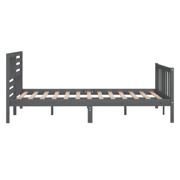 vidaXL Sängram grå massivt trä 140x190 cm Grå