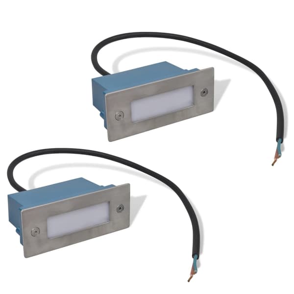 vidaXL 2 LED-trappbelysning 44 x 111 56 mm Silver