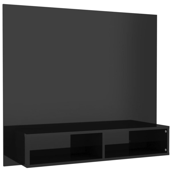 vidaXL Väggmonterat tv-skåp svart 102x23,5x90 cm konstruerat trä Svart