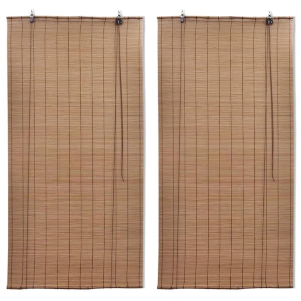 vidaXL Rullgardin bambu 2 st 150 x 220 cm brun Brun