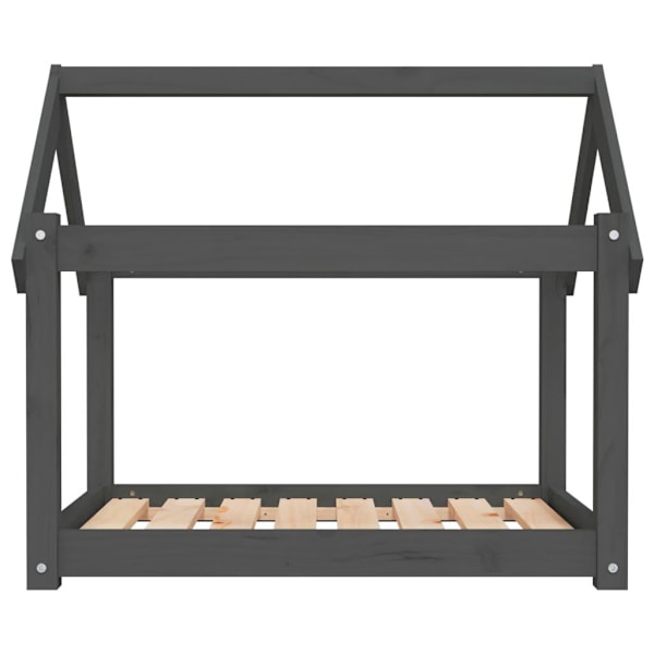 vidaXL Hundbädd grå 81x60x70 cm massiv furu Grå