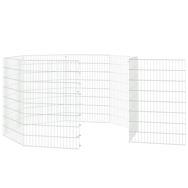 vidaXL Husdjursbur 8-panel 54x80 cm galvaniserat järn Silver