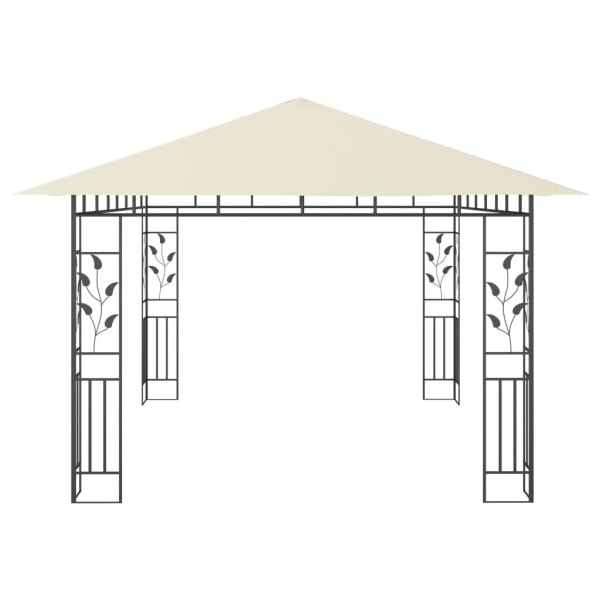 vidaXL Paviljong med myggnät och ljusslinga LED 4x3x2,73 m grädd Creme