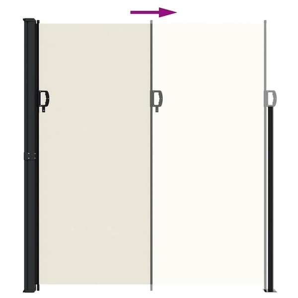 vidaXL Infällbar sidomarkis 220x600 cm gräddvit Kräm