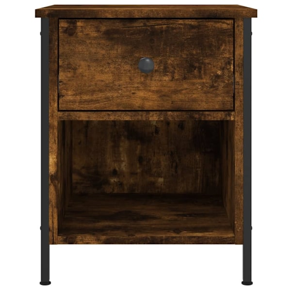 vidaXL Sängbord rökfärgad ek 40x42x50 cm konstruerat trä Brun
