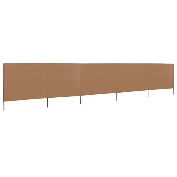 vidaXL Vindskydd 5 paneler tyg 600x80 cm taupe Taupe