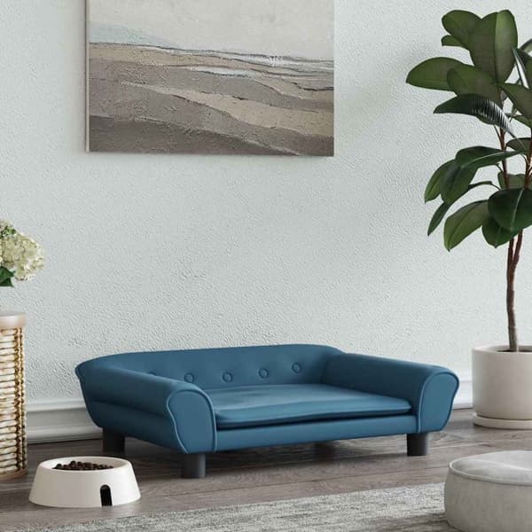 vidaXL Hundbädd blå 70x48x22 cm sammet Blå