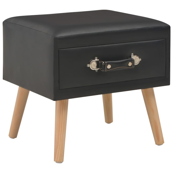 vidaXL Sängbord 2 st svart 40x35x40 cm konstläder Svart
