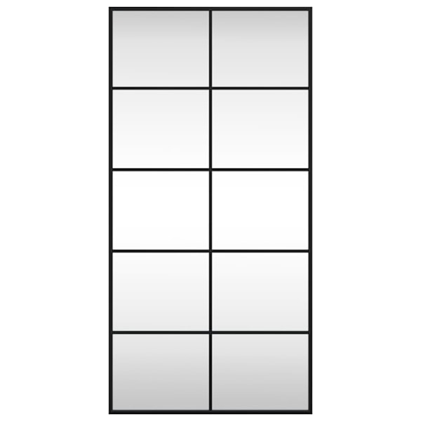 vidaXL Väggspegel svart 50x100 cm rektangulär järn Svart