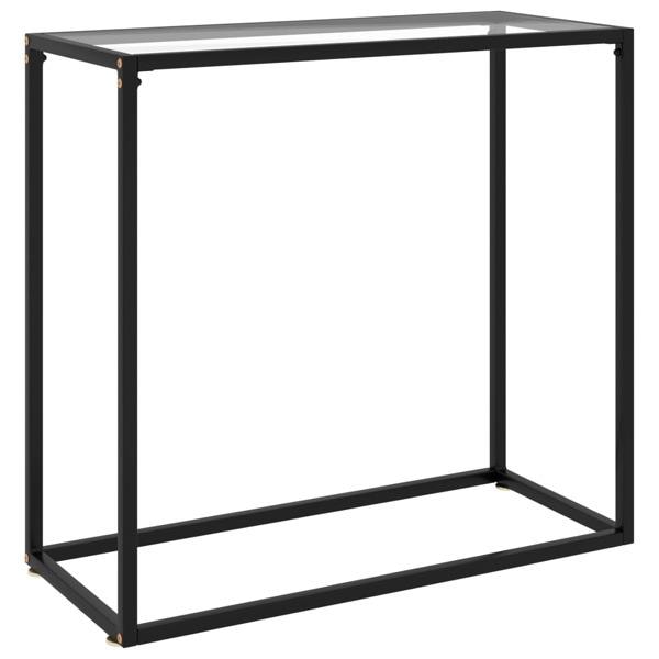 vidaXL Konsolbord transparent 80x35x75 cm härdat glas Transparent