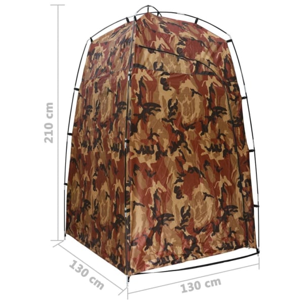 vidaXL Dusch/WC/omklädnings-tält kamouflage Brun