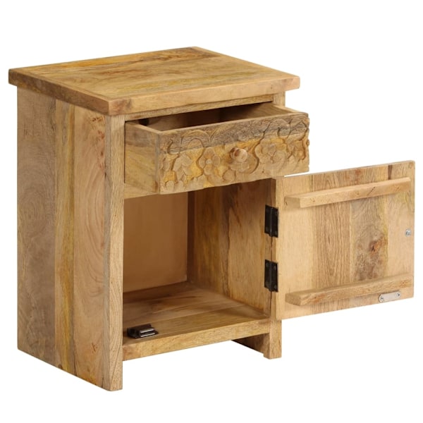 vidaXL Sängbord massivt mangoträ 40x30x50 cm Brun