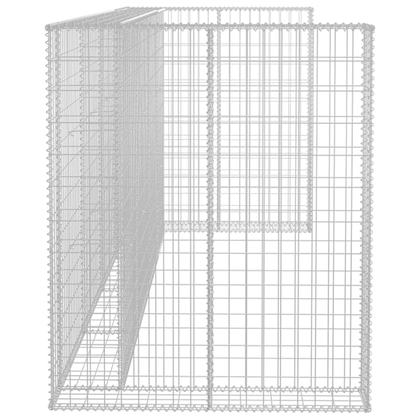 vidaXL Gabionmur för soptunnor galvaniserat stål 320x100x120 cm Silver