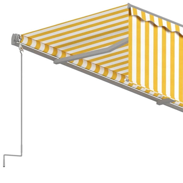 vidaXL Automatisk infällbar markis med rullgardin 4x3 m gul och vit Gul