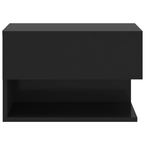vidaXL Väggmonterat sängbord svart Svart