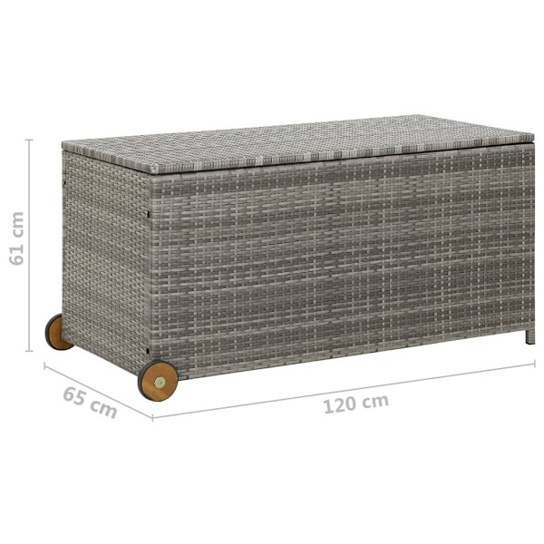 vidaXL Dynbox ljusgrå 120x65x61 cm konstrotting grå
