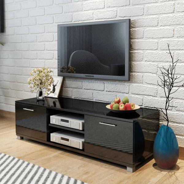 vidaXL Tv-bänk högglans svart 120x40,5x35 cm Svart