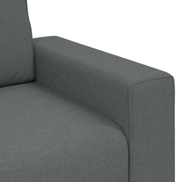 vidaXL Soffgrupp med dynor 3 delar mörkgrå tyg Grå