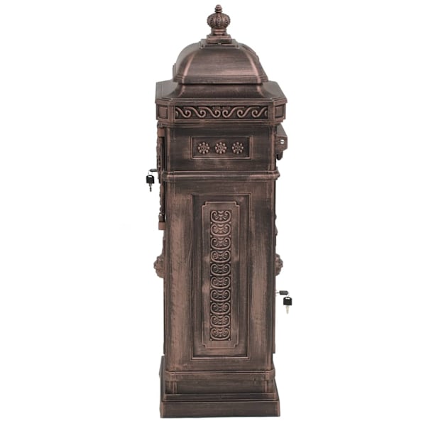 vidaXL Markpostlåda vintage stil rostfri aluminium brons Brun