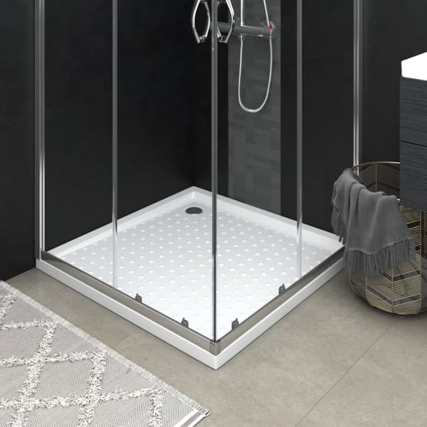 vidaXL Duschkar med prickar vit 90x90x4 cm ABS Vit