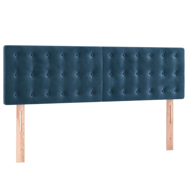 vidaXL Ramsäng med madrass mörkblå 140x200 cm sammet Blå