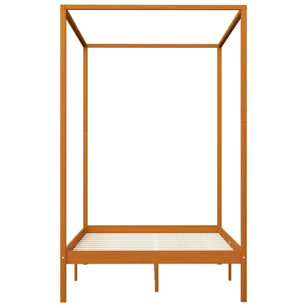 vidaXL Sänghimmel utan madrass honungsbrun massivt trä 120x200 cm Brun
