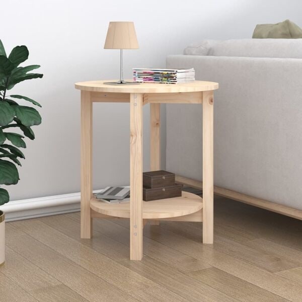 vidaXL Soffbord Ø 55 x 60 cm massiv furu Brun