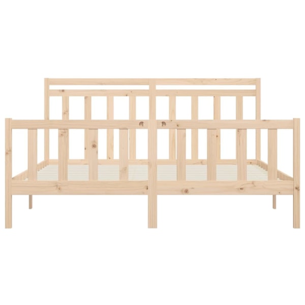 vidaXL Sängram massiv furu 200x200 cm Brun