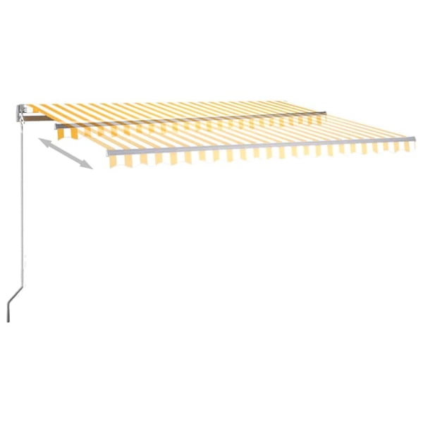 vidaXL Fristående markis automatisk 400x300cm gul/vit Gul