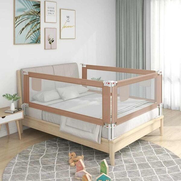 vidaXL Sängskena för barn taupe 160x25 cm tyg Taupe
