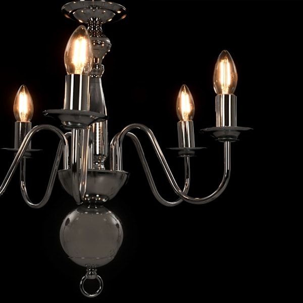 vidaXL Takkrona silver 5 x E14-glödlampor Silver