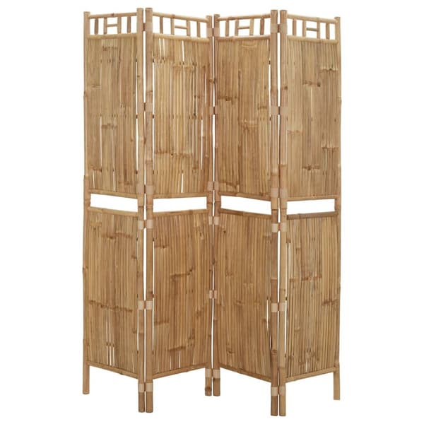 vidaXL Rumsavdelare 4 paneler bambu 160x180 cm Brun