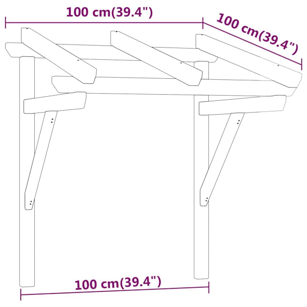 vidaXL Entrétak 100x100x80 cm impregnerad massiv furu Brun