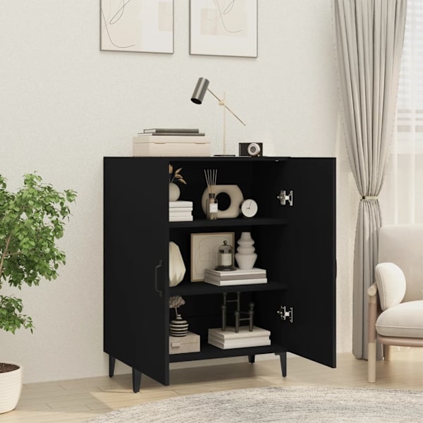 vidaXL Skänk svart 70x34x90 cm konstruerat trä Svart