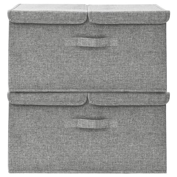 vidaXL Förvaringslåda 2 st tyg 50x30x25 cm grå grå