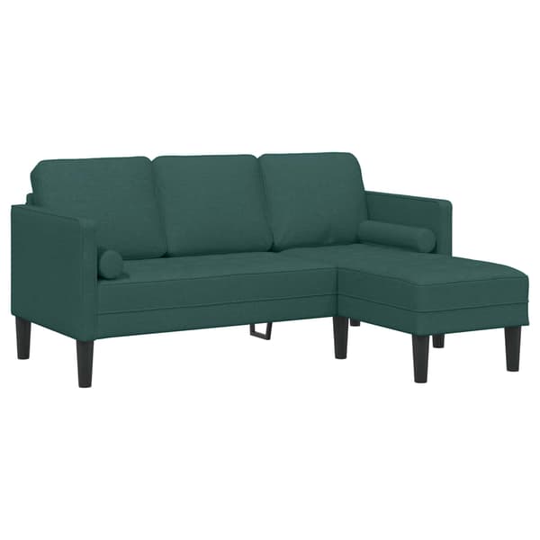 vidaXL Soffset med kudde 2 pcs Mörkgrön Polyester Grön