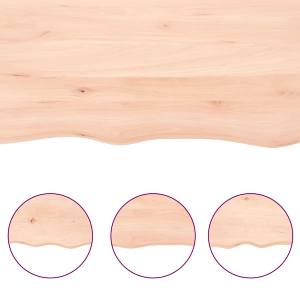 vidaXL Hyllplan 40x50x2 cm obehandlad massiv ek Brun