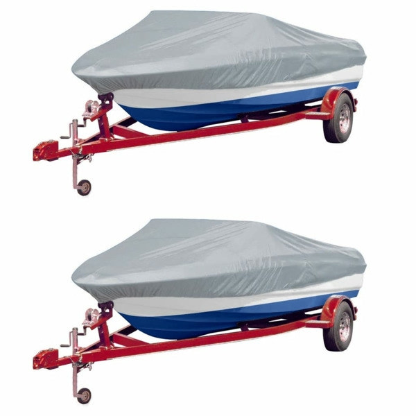 vidaXL Båtöverdrag 2 st grå längd 427-488 cm bredd 229 cm